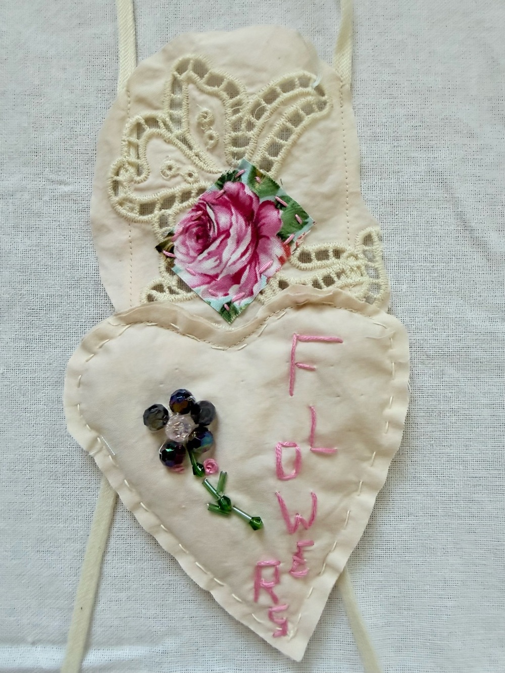Flowers Fabric  Necklace